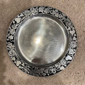 Vintage Pewtarex Pewter Valentine gift plate